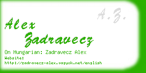 alex zadravecz business card